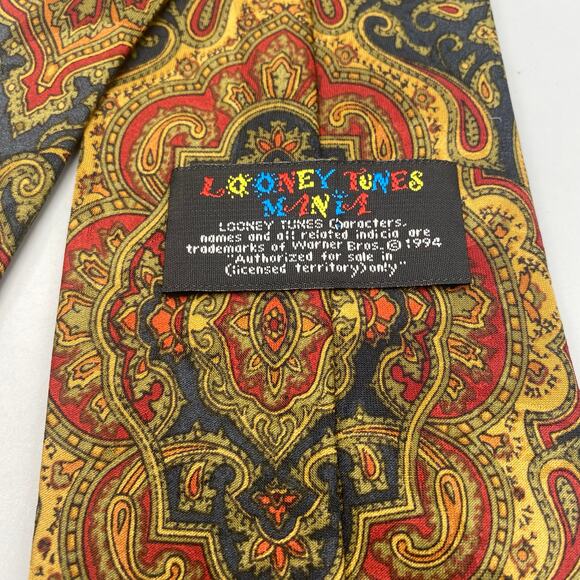 Looney Tunes Mania Tie‎ Paisley Taz Marvin Martian Korea Necktie Bugs Bunny - Picture 6 of 6